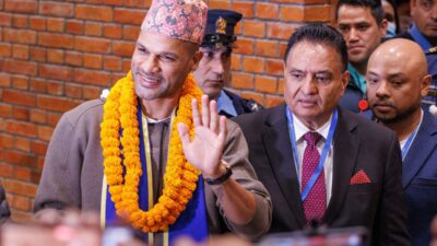 Indian Star Shikhar Dhawan Arrives in Nepal for NPL 2024